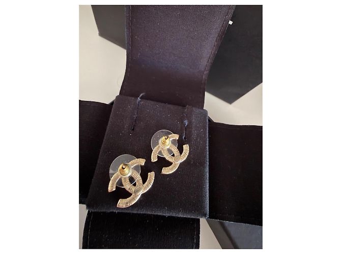 Pendientes Chanel CC Strass Oro Dorado - vista 16