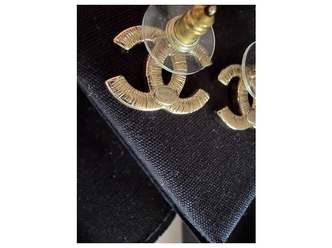 Pendientes Chanel CC Strass Oro Dorado - vista 18