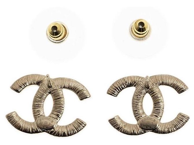 Pendientes Chanel CC Strass Oro Dorado - vista 7