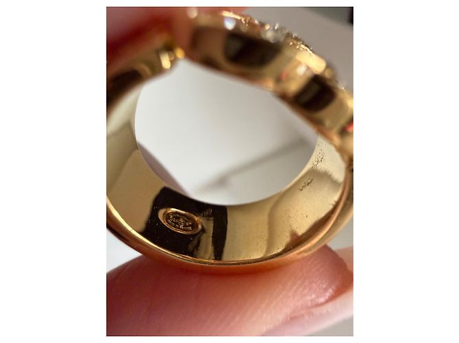 Chanel Ring mit CC-Logo und Kristallen Golden - Ansicht 17