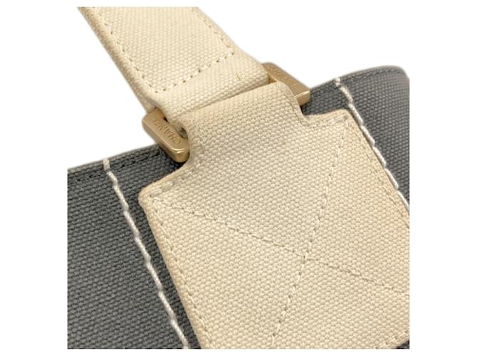 Borsa Chanel Chocolate Bar Canvas Marrone Bianco - vista 13