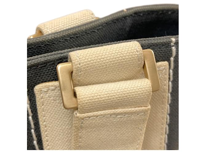 Borsa Chanel Chocolate Bar Canvas Marrone Bianco - vista 17