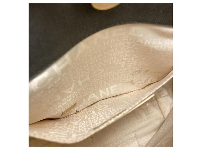 Borsa Chanel Chocolate Bar Canvas Marrone Bianco - vista 8