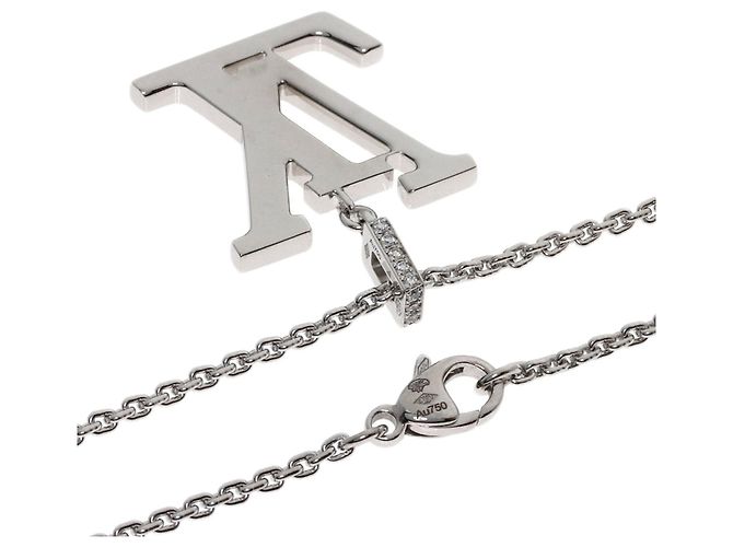 Collana con pendente Louis Vuitton in diamanti e oro bianco 18K - vista 2