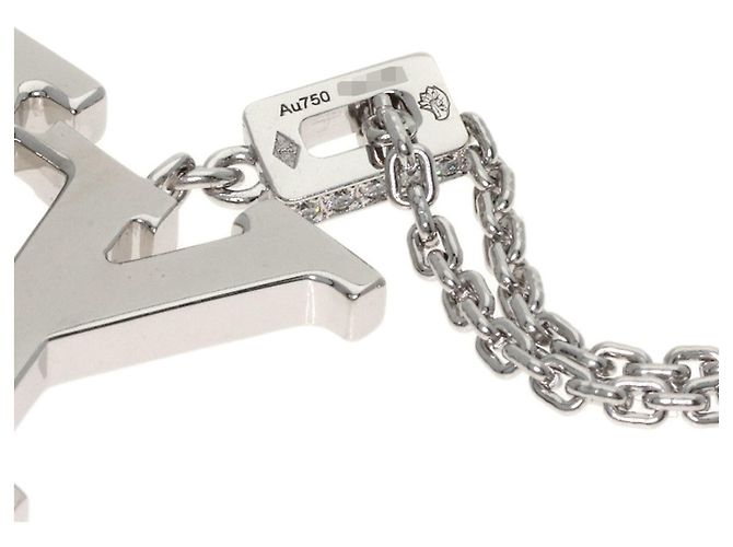 Collana con pendente Louis Vuitton in diamanti e oro bianco 18K - vista 5