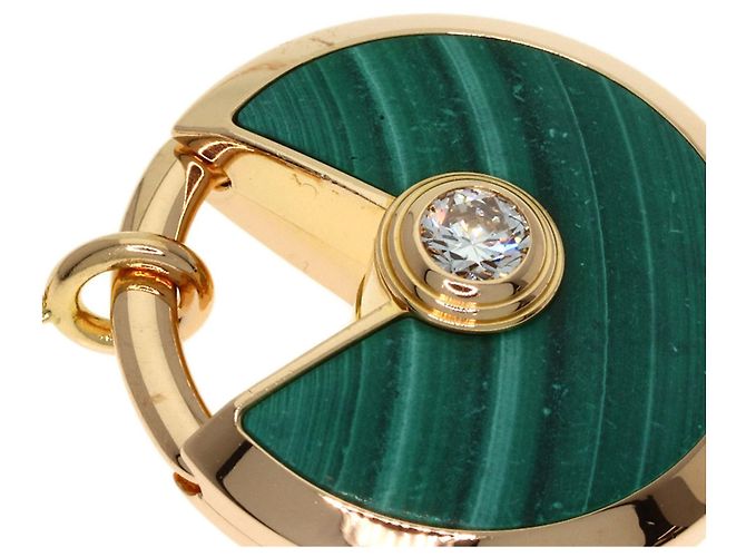 Lange Halskette Cartier Amulette Malachite Shell Diamond - Ansicht 10