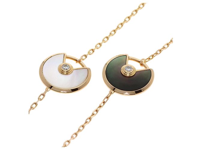 Lange Halskette Cartier Amulette Malachite Shell Diamond - Ansicht 3