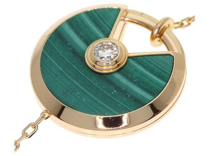 Lange Halskette Cartier Amulette Malachite Shell Diamond - Ansicht 9