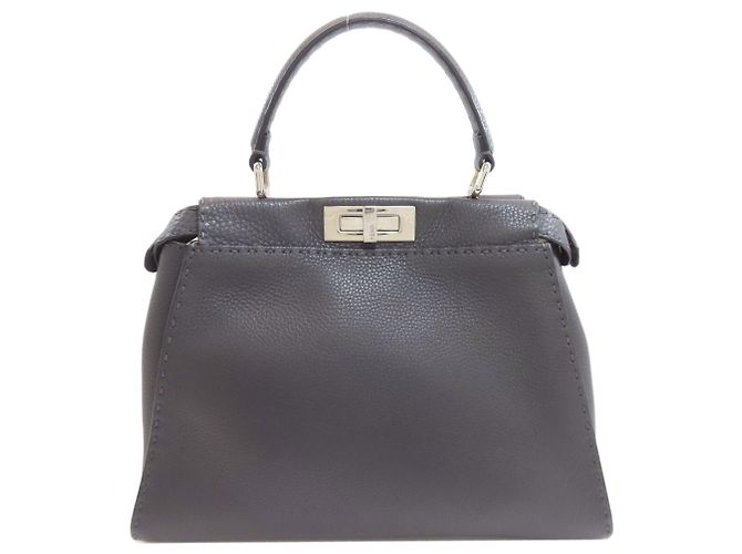 Borsa a 2 modi Fendi Peekaboo Medium Selleria Marrone - vista 2