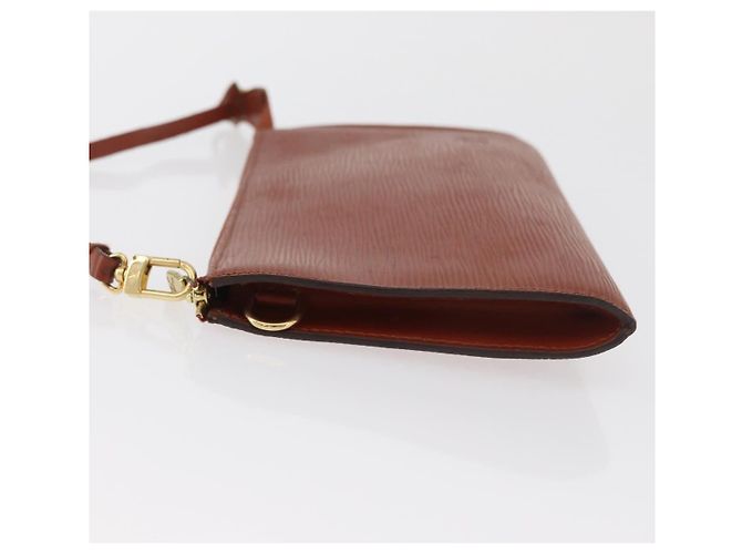 Louis Vuitton Pochette Accessoires Epi Leather Marrone - vista 4