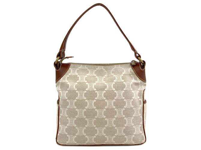 Céline Borsa Tote Celine Macadam Canvas Marrone Beige - vista 2