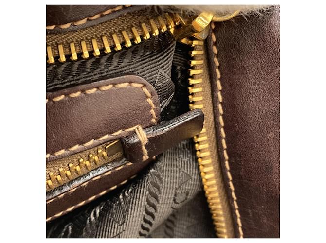 Borsa a Spalla Prada Logo Marrone scuro - vista 10