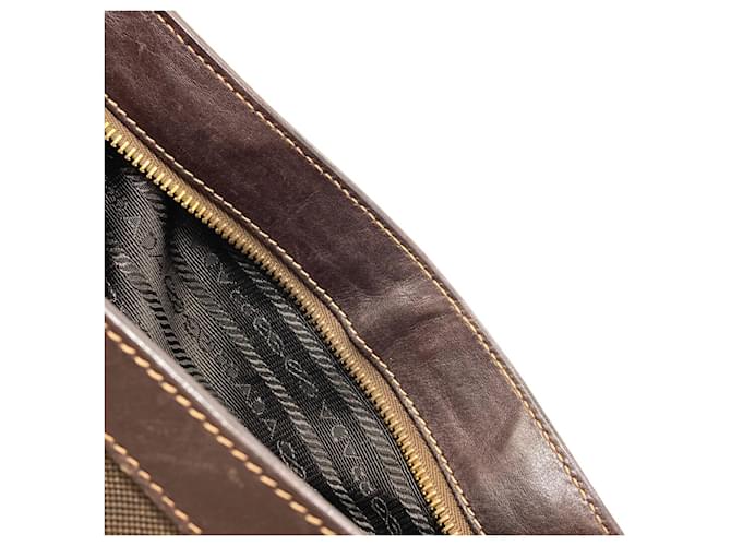 Borsa a Spalla Prada Logo Marrone scuro - vista 11