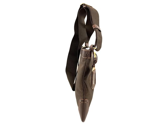 Borsa a Spalla Prada Logo Marrone scuro - vista 3