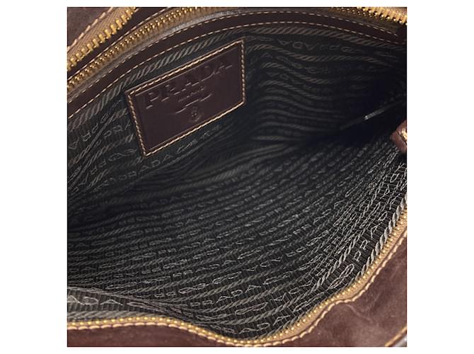 Borsa a Spalla Prada Logo Marrone scuro - vista 5