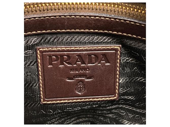 Borsa a Spalla Prada Logo Marrone scuro - vista 6