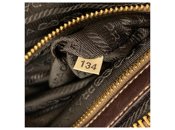 Borsa a Spalla Prada Logo Marrone scuro - vista 7