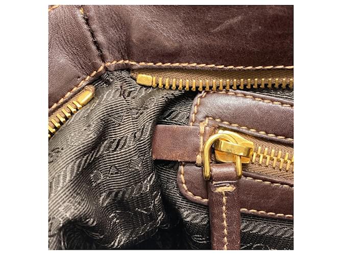 Borsa a Spalla Prada Logo Marrone scuro - vista 9