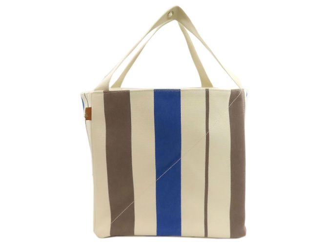 Hermès Borsa Tote Hermes Zulu PM Marrone Bianco Blu - vista 3
