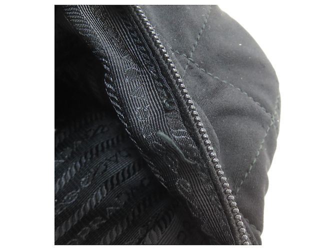 Bolsa 2-Way acolchoada Prada em lona de algodão preta Preto - vista 13