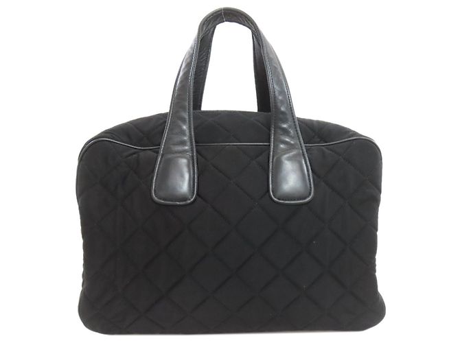 Bolsa 2-Way acolchoada Prada em lona de algodão preta Preto - vista 2