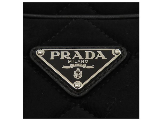 Bolsa 2-Way acolchoada Prada em lona de algodão preta Preto - vista 9