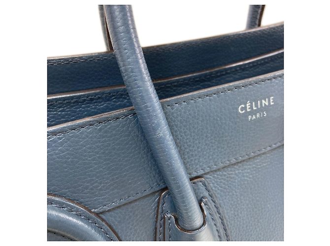 Céline Celine Luggage Micro Tote Bag Blau - Ansicht 17