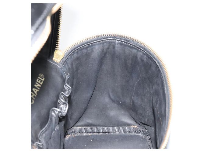 CHANEL Vanity Handtasche Lackleder Schwarz Gold CC Auth BA13209 Golden - Ansicht 18