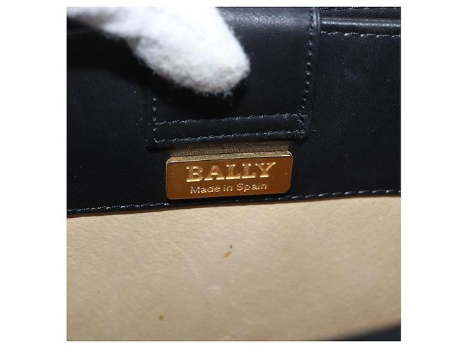 Borsa a Spalla BALLY in Pelle Nera e Oro Auth 171257A Nero D'oro - vista 10