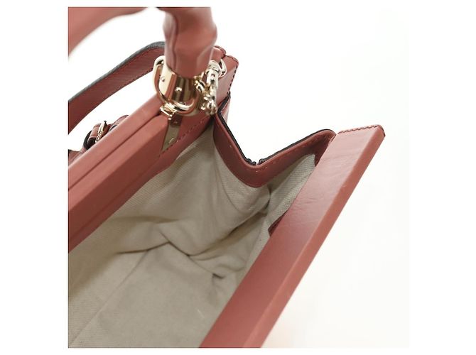 Borsa a Mano GUCCI Bamboo in Pelle 2way Oro Rosa 308385 Auth 181722V D'oro - vista 25