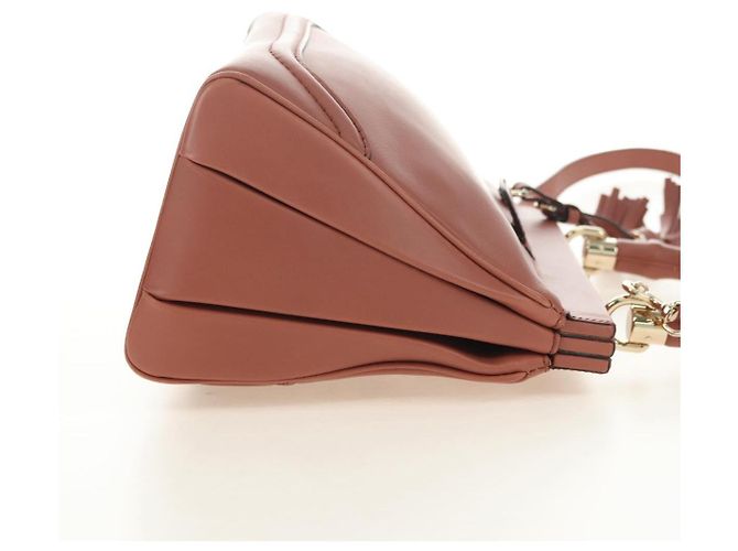 Borsa a Mano GUCCI Bamboo in Pelle 2way Oro Rosa 308385 Auth 181722V D'oro - vista 5