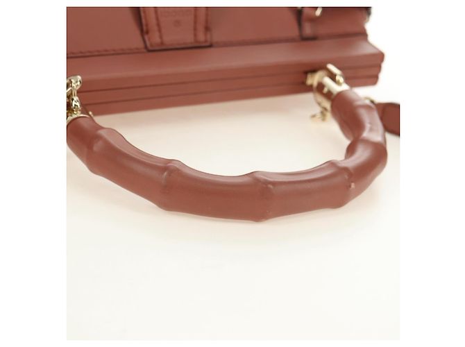 Borsa a Mano GUCCI Bamboo in Pelle 2way Oro Rosa 308385 Auth 181722V D'oro - vista 7