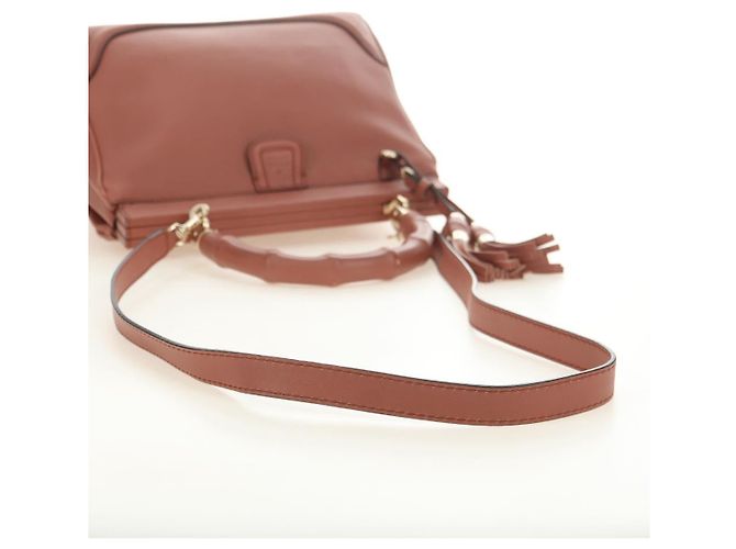 Borsa a Mano GUCCI Bamboo in Pelle 2way Oro Rosa 308385 Auth 181722V D'oro - vista 9