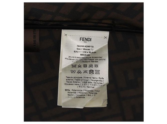 FENDI FENDI x FRGMT x POKMON Zucca Canvas Dragonfly Umbrella Auth 167315SM Marron Noir - vue 14