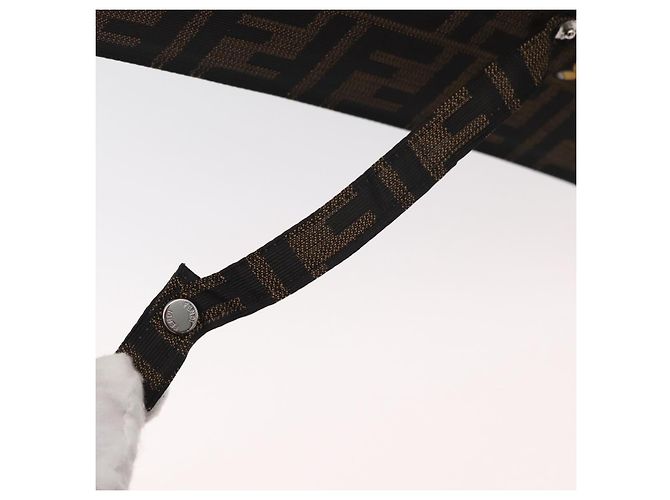 FENDI FENDI x FRGMT x POKMON Zucca Canvas Dragonfly Umbrella Auth 167315SM Marron Noir - vue 8