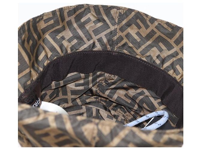 FENDI x FRGMT x POKMON ZUCCA Canvas Bucket Hat Mini-Dragon Braun Auth 167329SM Schwarz - Ansicht 10