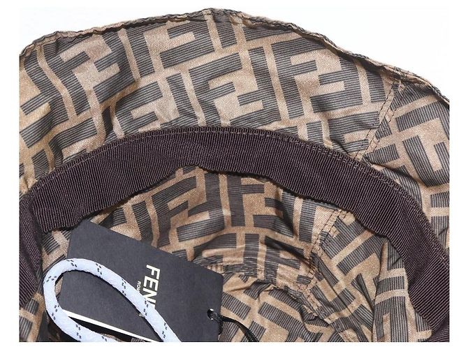 FENDI x FRGMT x POKMON ZUCCA Canvas Bucket Hat Mini-Dragon Braun Auth 167329SM Schwarz - Ansicht 11