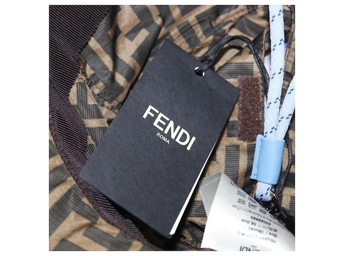 FENDI x FRGMT x POKMON ZUCCA Canvas Bucket Hat Mini-Dragon Braun Auth 167329SM Schwarz - Ansicht 14