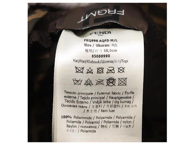 FENDI x FRGMT x POKMON ZUCCA Canvas Bucket Hat Mini-Dragon Braun Auth 167329SM Schwarz - Ansicht 15
