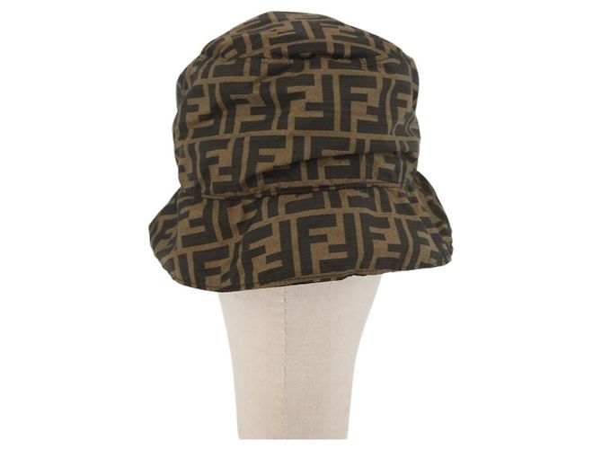 FENDI x FRGMT x POKMON ZUCCA Canvas Bucket Hat Mini-Dragon Braun Auth 167329SM Schwarz - Ansicht 2