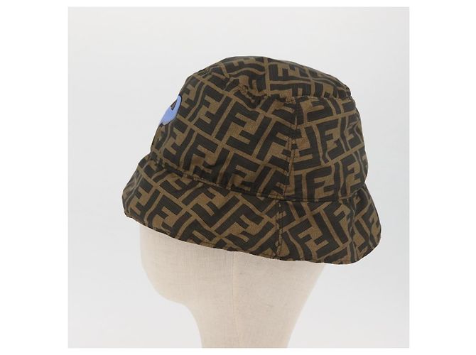 FENDI x FRGMT x POKMON ZUCCA Canvas Bucket Hat Mini-Dragon Braun Auth 167329SM Schwarz - Ansicht 3