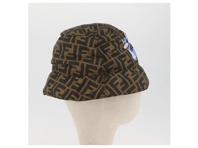 FENDI x FRGMT x POKMON ZUCCA Canvas Bucket Hat Mini-Dragon Braun Auth 167329SM Schwarz - Ansicht 4