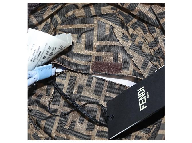 FENDI x FRGMT x POKMON ZUCCA Canvas Bucket Hat Mini-Dragon Braun Auth 167329SM Schwarz - Ansicht 9