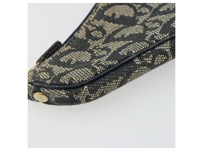 Christian Dior Trotter Canvas Saddle Monedero Navy Gold Auth bs35356 Dorado Azul marino - vista 11