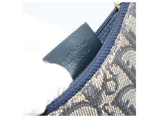 Christian Dior Trotter Canvas Saddle Monedero Navy Gold Auth bs35356 Dorado Azul marino - vista 17