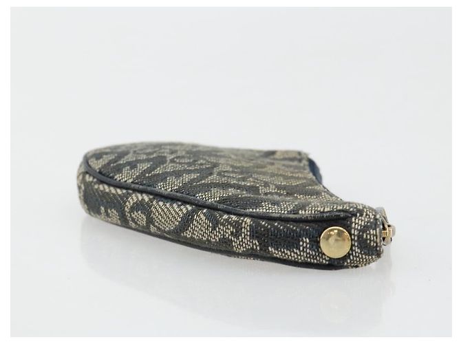 Christian Dior Trotter Canvas Saddle Monedero Navy Gold Auth bs35356 Dorado Azul marino - vista 5