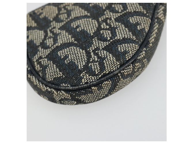 Christian Dior Trotter Canvas Saddle Monedero Navy Gold Auth bs35356 Dorado Azul marino - vista 9