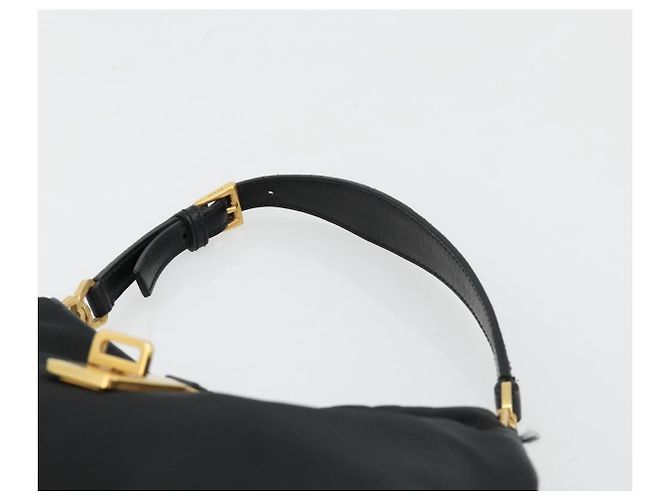 Pochette Accessori PRADA Nylon Nero Oro Auth 171277 D'oro - vista 14