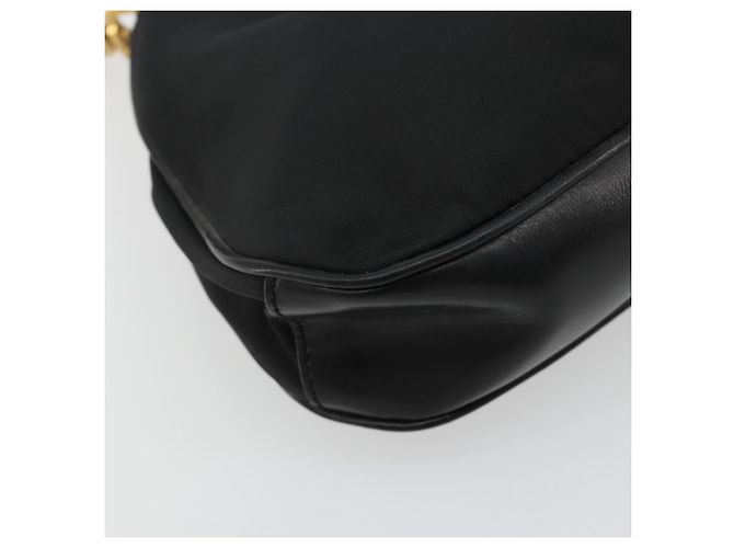 Pochette Accessori PRADA Nylon Nero Oro Auth 171277 D'oro - vista 16