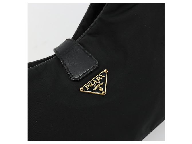 Pochette Accessori PRADA Nylon Nero Oro Auth 171277 D'oro - vista 19